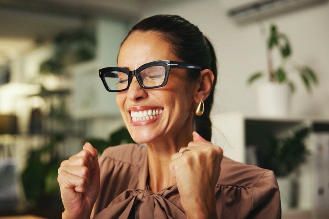 Woman celebrating
